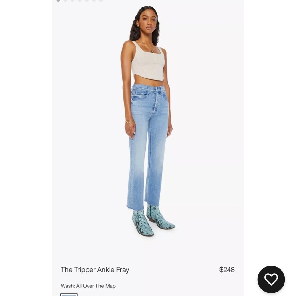 Mother denim jeans size 29 Msrp $248 The Tripper ankle Fray. Button fly closure